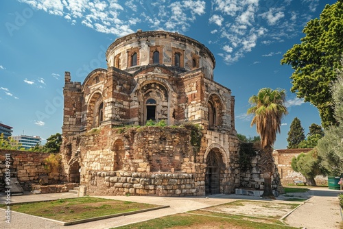 Rotunda mausoleum of Galerius in the city center of Thessaloniki, Greece, landmark and historic monument built in 4th century, now museum and Orthodox, Generative AI photo