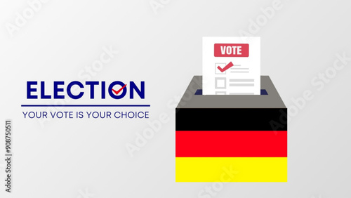 Germany election 2024 concept, democracy, flag. Vector icon illustration