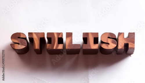 " STILISH" from the word text. Positive word success Business word concept. with empty text copy space