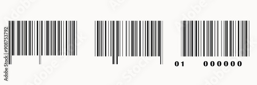 Realistic barcode set on white background. Vector design. Vector set.
