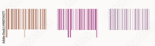 Realistic barcode set on white background. Vector design. Vector set.