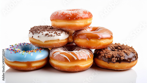 mountain of delicious donuts with sprinkles