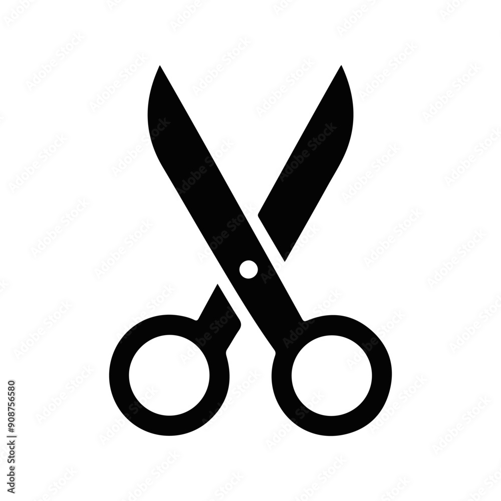Classic Scissors Silhouette Vector for Crafting and Design Projects