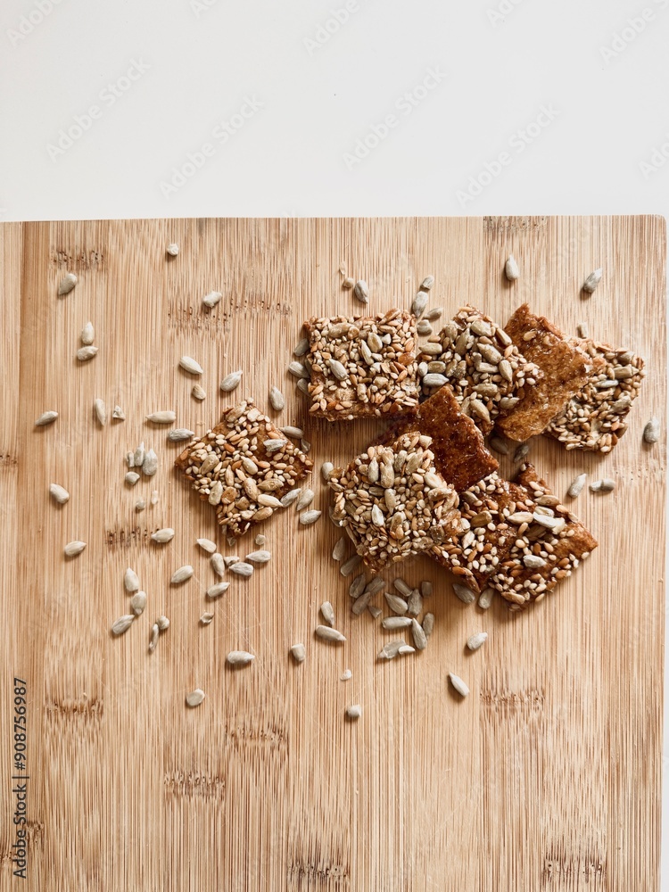 Freshly baked healthy biscuits with sesame.