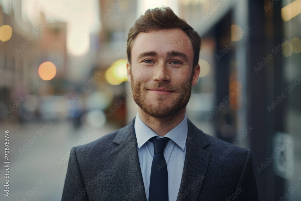 Businessman with a confident smile, representing his success and determination to excel in the corporate world. Businessman with a confident smile, representing his success and determination to excel in the corporate world.
