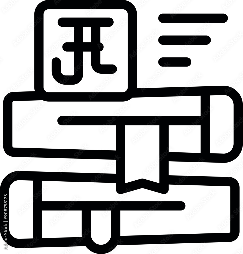 Line art icon of a stack of money increasing with the pound sterling symbol, representing financial success Line art icon of a stack of money increasing with the pound sterling symbol, representing financial success