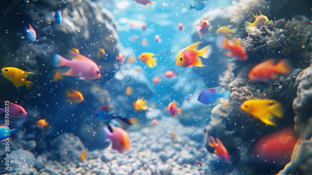 Unique shots reveal fish exploring their underwater playground, darting in and out of caves and crevices with boundless curiosity. Unique shots reveal fish exploring their underwater playground, darting in and out of caves and crevices with boundless curiosity.