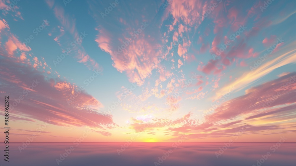 Fototapeta premium Gradient sky stunning transition landscape sunset light color down in horizon