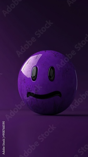 Shiny Emoji on Purple Background, smile photo