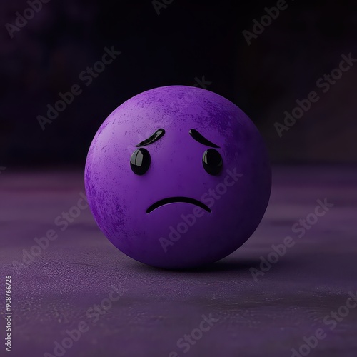 Shiny Emoji on Purple Background, smile photo