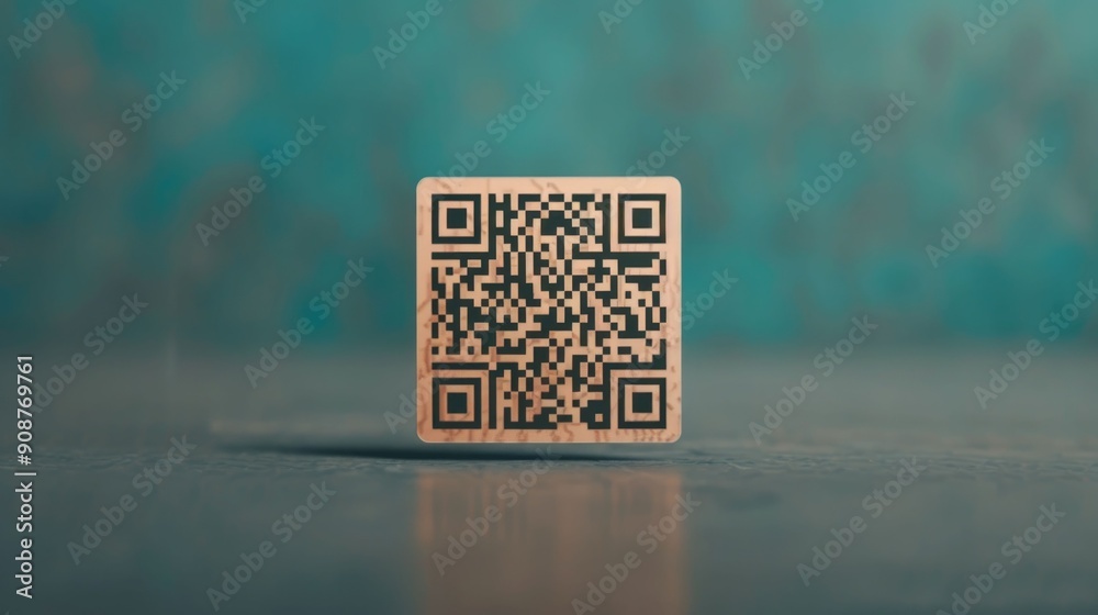 Futuristic 3D QR code design in blurred depth of field representing the concept of fast seamless and secure digital transactions and electronic payments via mobile and financial technology Futuristic 3D QR code design in blurred depth of field representing the concept of fast seamless and secure digital transactions and electronic payments via mobile and financial technology