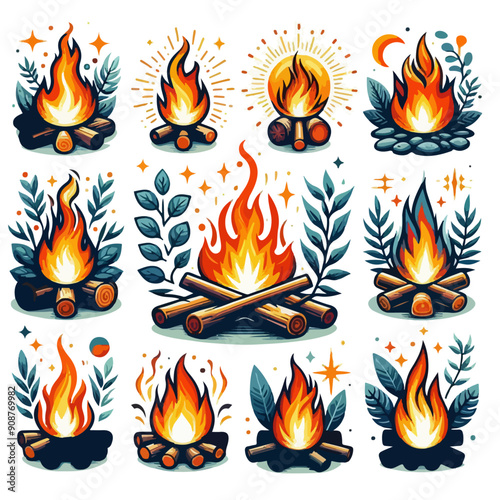 fire icons set