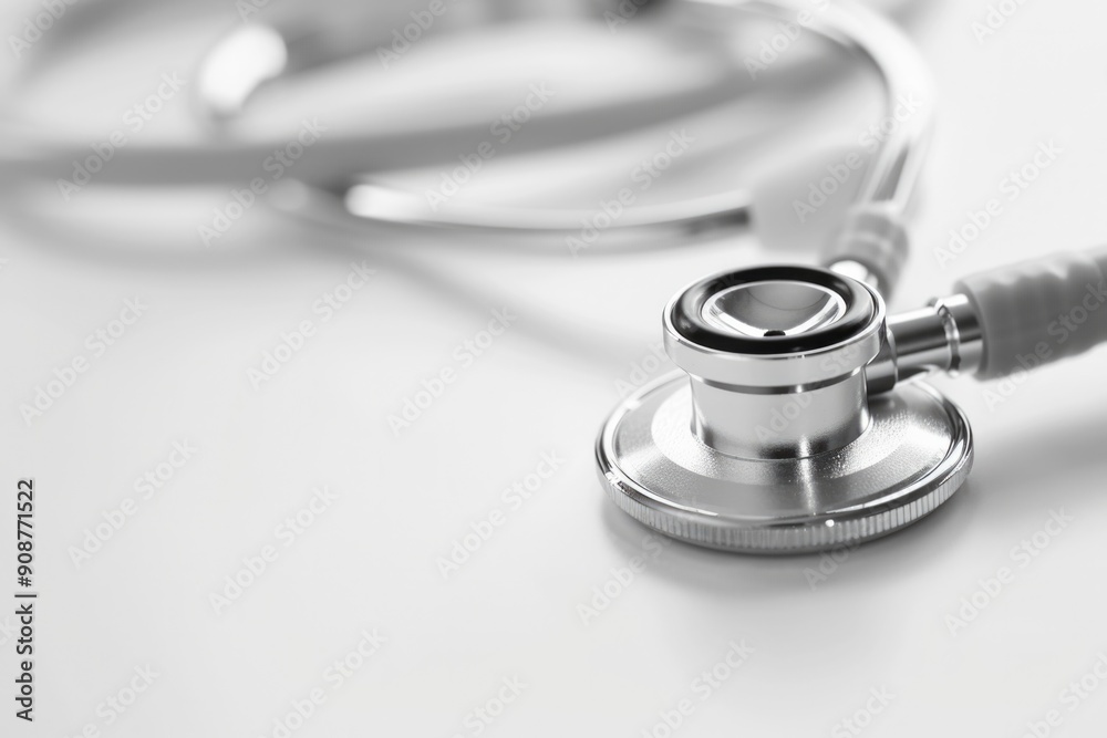 Hospital Isolated. Stethoscope Medical Equipment, Health Concept on White Background Hospital Isolated. Stethoscope Medical Equipment, Health Concept on White Background