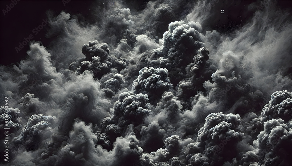 Dramatic Dark Smoke Clouds Forming in the Sky Dramatic Dark Smoke Clouds Forming in the Sky
