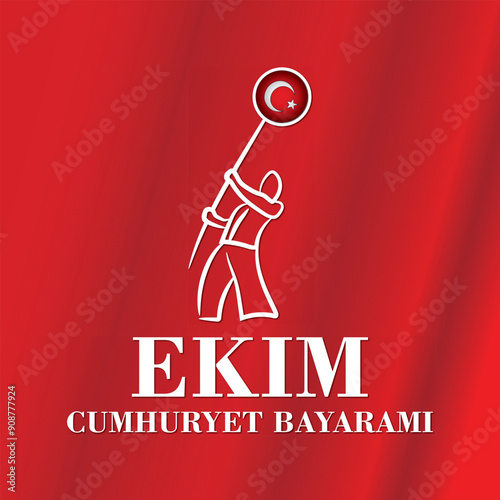 Turkey republic day - Turkiye cumhuriyet bayrami illustration template design