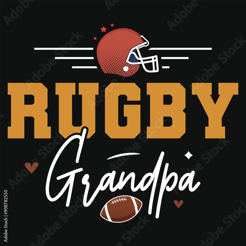 Rugby grandpa typography tshirt design