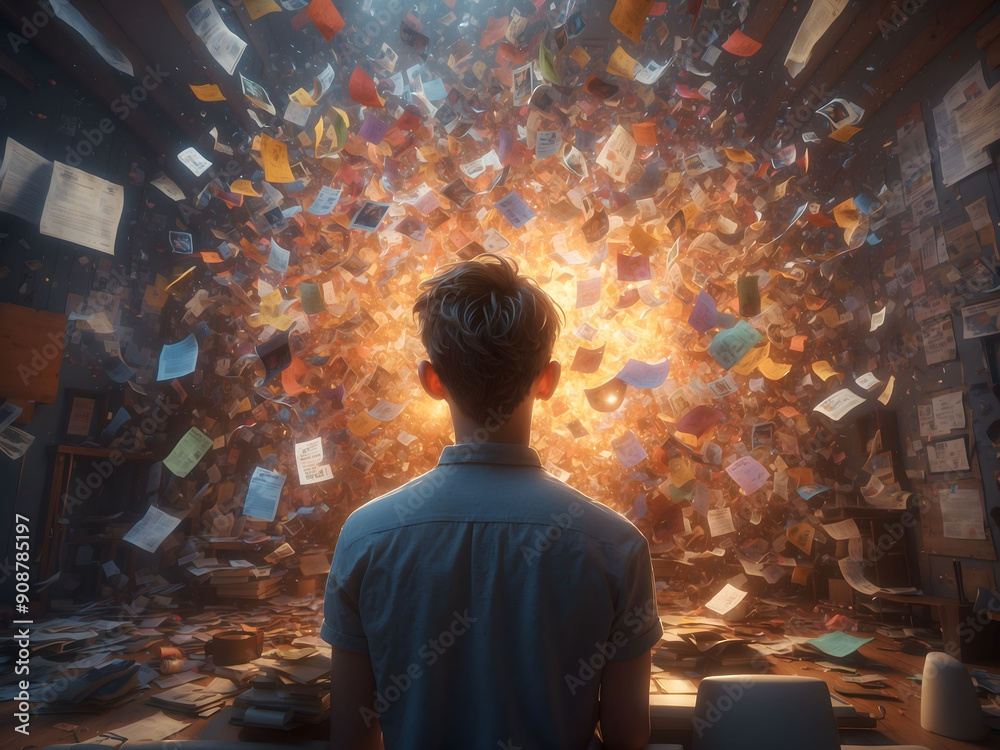 An overwhelming amount of information bombards the young human's brain. Excessive media, news, and social media addiction contribute to information overload, straining the young brain. An overwhelming amount of information bombards the young human's brain. Excessive media, news, and social media addiction contribute to information overload, straining the young brain.