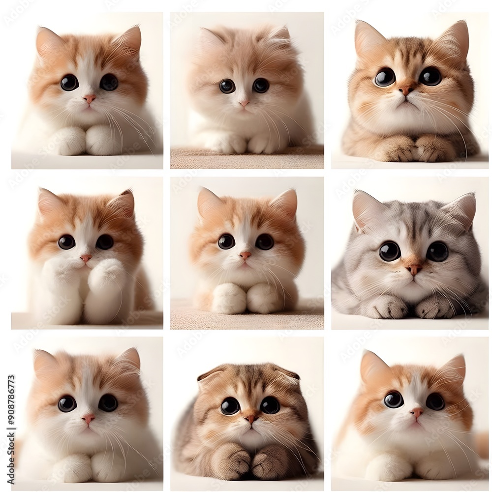Adorable Kittens with Big Eyes Looking Up Adorable Kittens with Big Eyes Looking Up