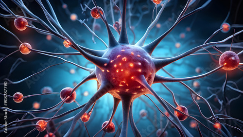 Neurotransmitters bound to receptors on postsynaptic neurons after being released into the synaptic cleft photo