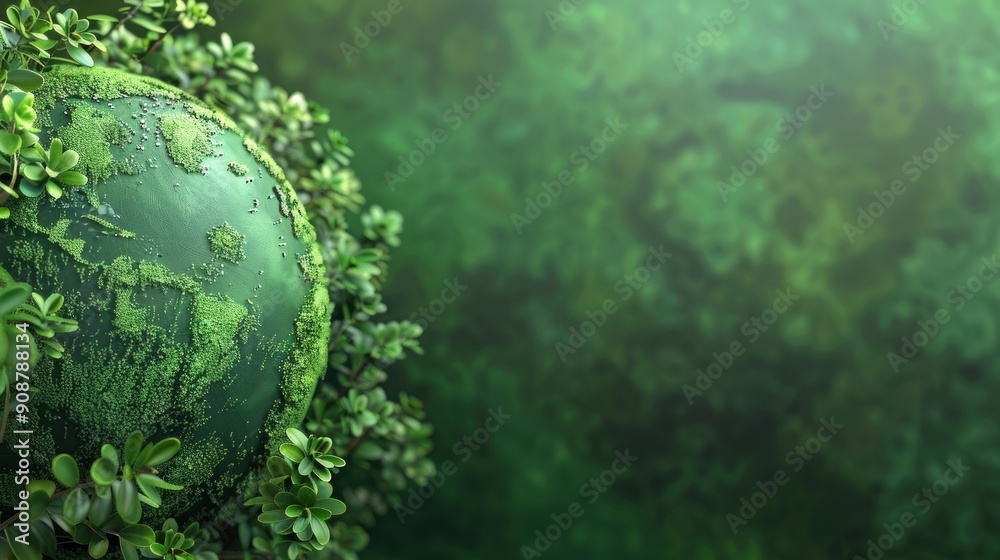 Green Earth with lush foliage.