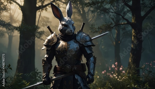 Armored Rabbit in Enchanted Forest