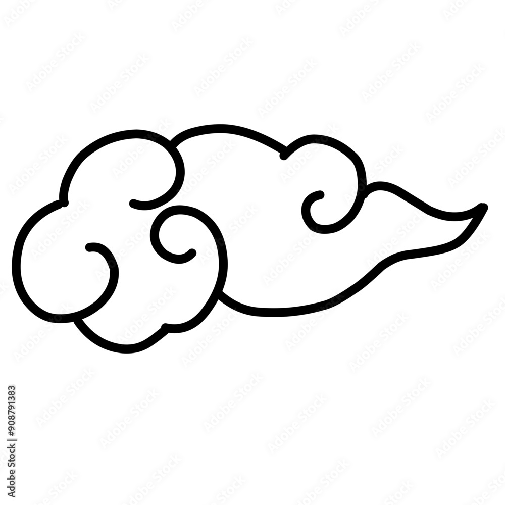 oriental style cloud doodle element vector illustration oriental style cloud doodle element vector illustration