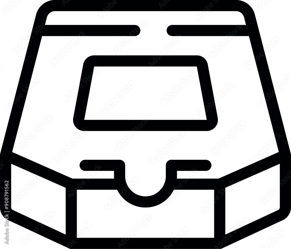Simple line icon of a pizza box, perfect for representing food delivery services Simple line icon of a pizza box, perfect for representing food delivery services