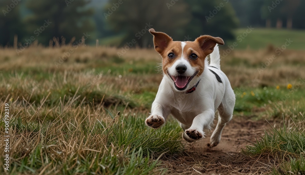 Joyful Dog Running in Nature Joyful Dog Running in Nature