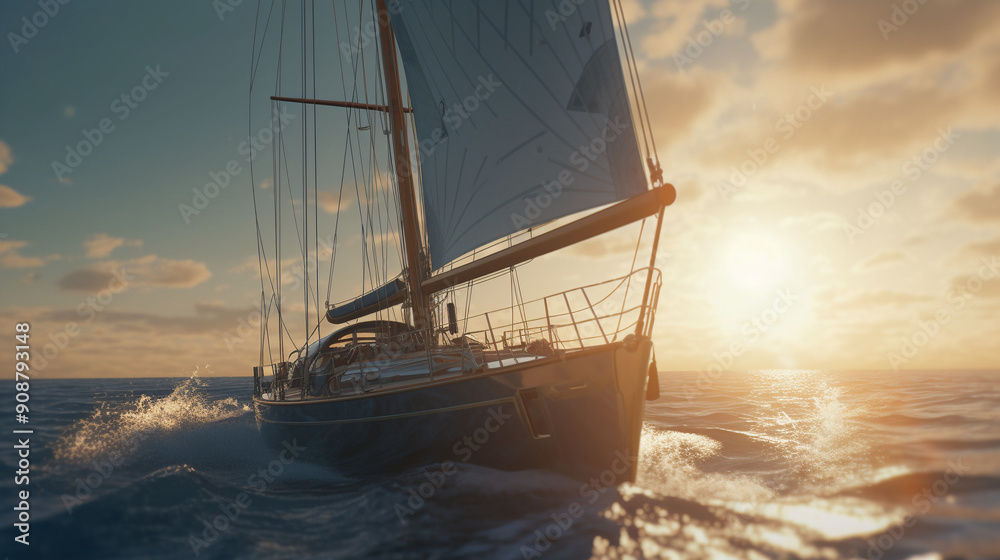 Obraz premium sailboat at sunset