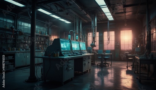Mysterious Abandoned Laboratory Interior