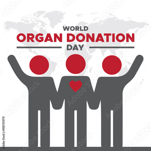 world organ donation day, 13 August organ donation day, world organ donation day stock illustration and editable template. eps file. 