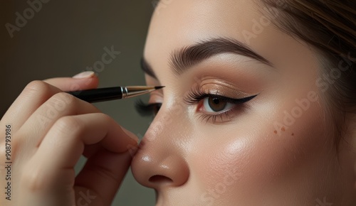 Elegant Makeup Application Close-Up