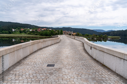 Nafonso bridge., border between the municipalities of Noia and Outes. Galicia, Spain. photo