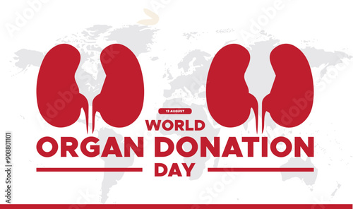 world organ donation day, 13 August organ donation day, world organ donation day stock illustration and editable template. eps file. 