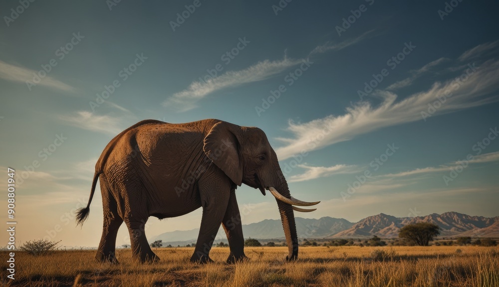 Fototapeta premium Majestic Elephant in Natural Habitat