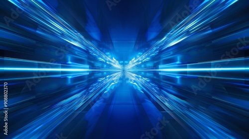 Abstract blue background with glowing light and sharp edges, technology wallpaper, high resolution, copy space for text or logo,