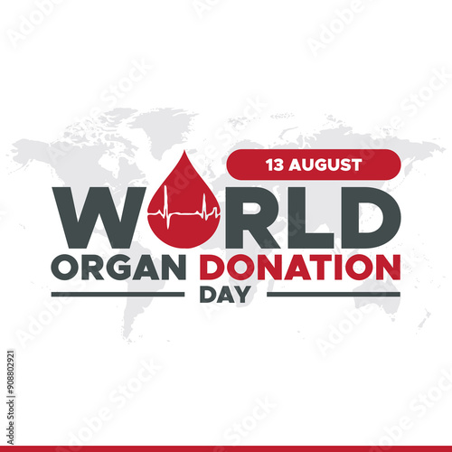 world organ donation day, 13 August organ donation day, world organ donation day stock illustration and editable template. eps file. 