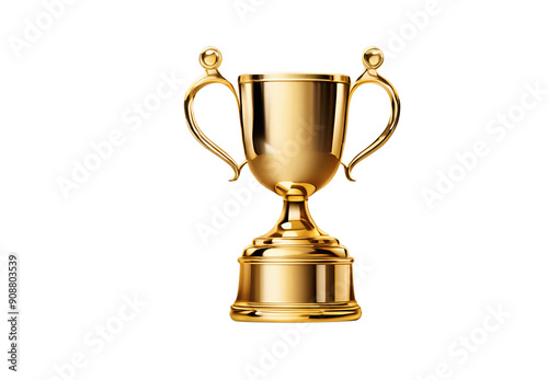 gold cup isolated on white