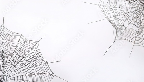 Spider or cob web cobweb. scary symbol isolated on white studio background Halloween or thanksgiving Holiday season decoration copy space photo