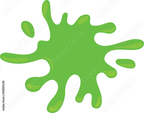 Slime splash. Cartoon goo stain. Green paint