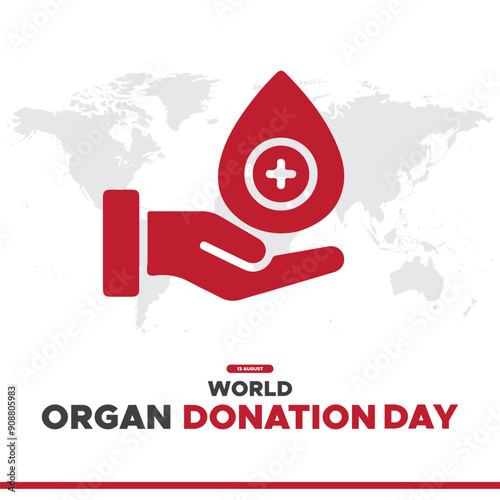 world organ donation day, 13 August organ donation day, world organ donation day stock illustration and editable template. eps file. 