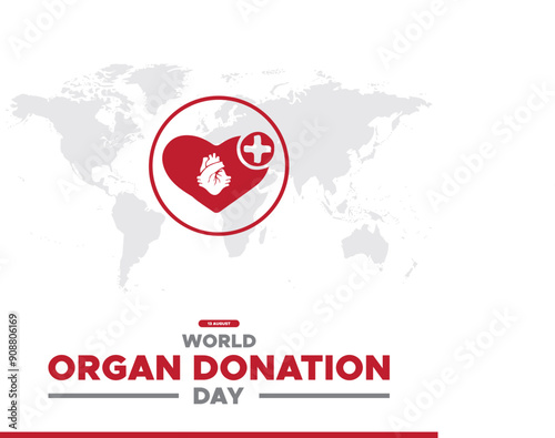 world organ donation day, 13 August organ donation day, world organ donation day stock illustration and editable template. eps file. 
