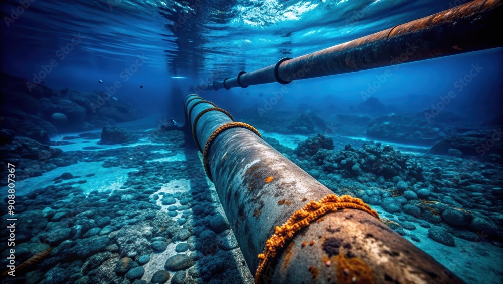 Clear Waters Revealing Man-Made Structures: Undersea Pipeline System Among Coral Reef Clear Waters Revealing Man-Made Structures: Undersea Pipeline System Among Coral Reef