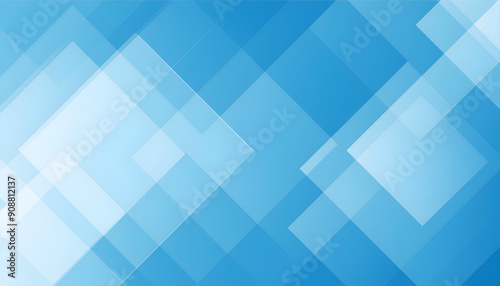 Abstract Blue Background With Overlapping Transparent Geometric Shapes and Varying Opacity Levels