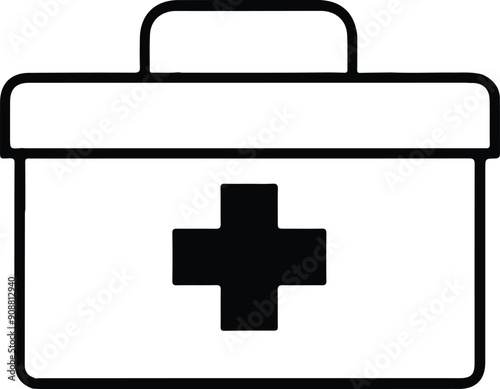 First Aid Kit medical icon symbol vector design isolated.