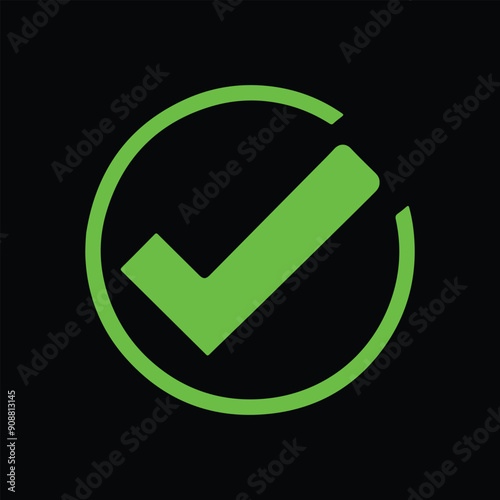 Green checkmark icon symbols vector design. 