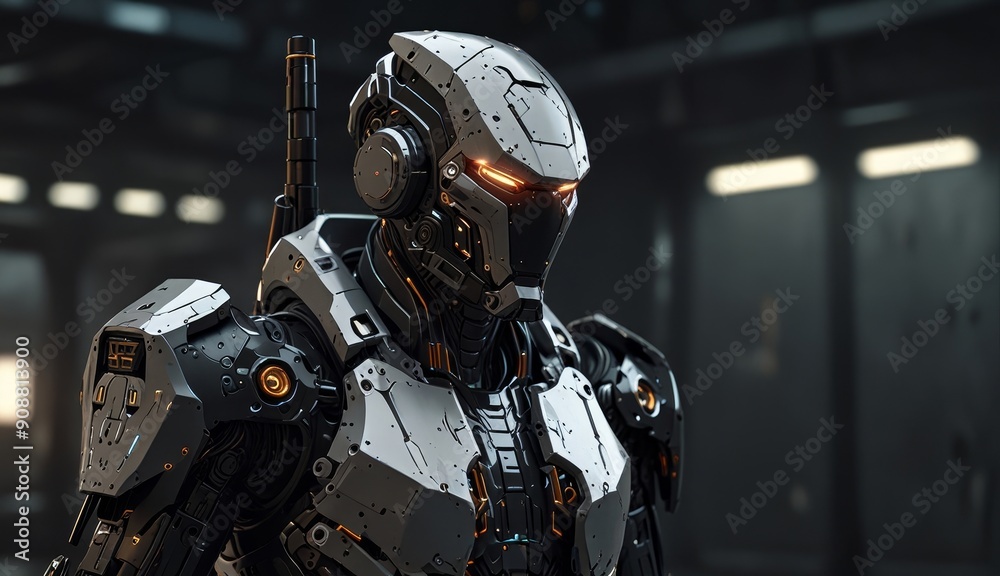 Futuristic Robot Close-Up Portrait Futuristic Robot Close-Up Portrait