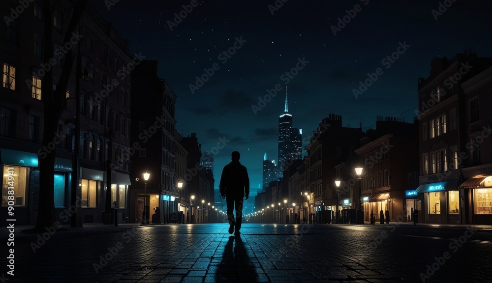 Obraz premium Mysterious Night in Cityscape