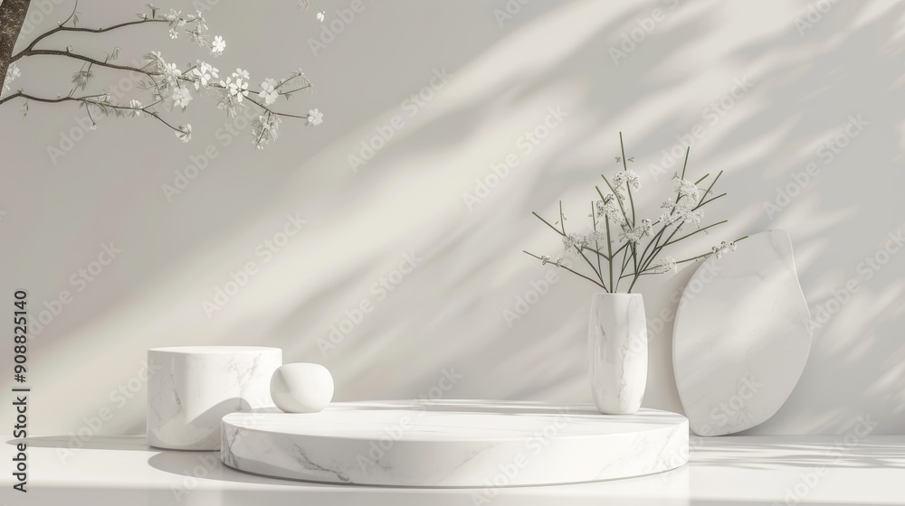3D Product Display Stand Photo, White Marble Base, Product Display Stand, Background, Stage, Cosmetics, Pastel Shadow, Mockup, Empty Space 3D Product Display Stand Photo, White Marble Base, Product Display Stand, Background, Stage, Cosmetics, Pastel Shadow, Mockup, Empty Space