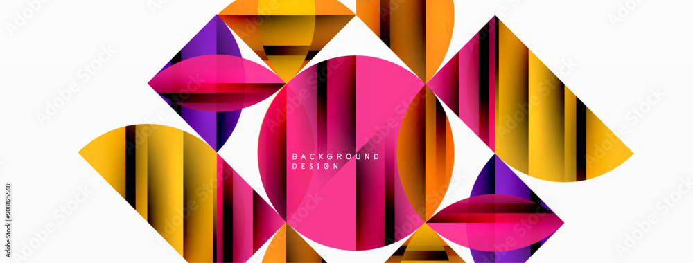 Obraz premium Circles and round shapes geometric minimal background
